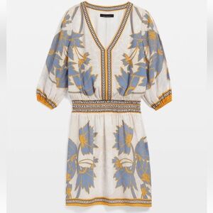 White House Black Market V-Neck Top with Gold and Black Trim